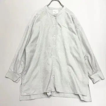 [ 새상품급 ] yuni 유니 마 혼방 밴드 카라 셔츠 넉넉한 핏