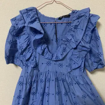 ZARA 롱 원피스 블루 꽃무늬 L