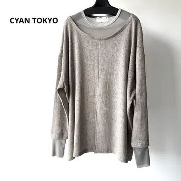 새상품 CYAN TOKYO 튤 콤비 프론트 슬릿 상의