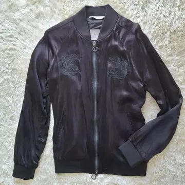 ZARA MAN 스카잔 나일론 자켓 호랑이 자수 블랙 손세탁 완료