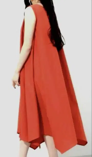 금일 한정 특가 빔즈 슬리브리스 A라인 원피스 체형 커버 빨간색 여행