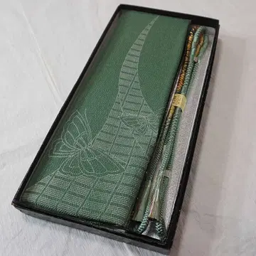 미사용 새상품 짙은 녹색 오비매듭 오비 장식 천 세트 d585