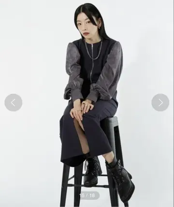 ellno de mavie 센터 지퍼 자카드 절개 원피스 모드 스타일