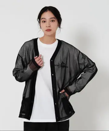 BEAUTY&YOUTH 메쉬 V넥 가디건