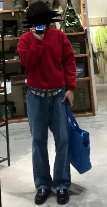 버건디 크루넥 짧은 맨투맨 빨간색