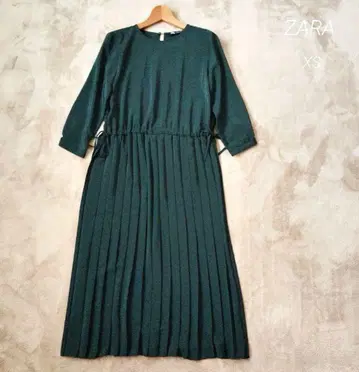 ZARA 플리츠 원피스 그린 Size XS 당일 발송 익명 배송