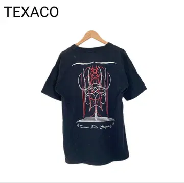 TEXACO T셔츠 백 프린트 빅 로고 블랙 반팔 둥근넥 L