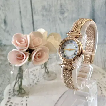 [ 레어 ] agete 아가트 손목시계 앤티크풍 솔라 골드