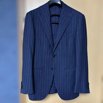 새상품급 RING JACKET 셋업 수트 스트라이프 네이비 44