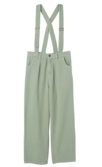 루비앤유 서스펜더 데님 팬츠 올리브 그린