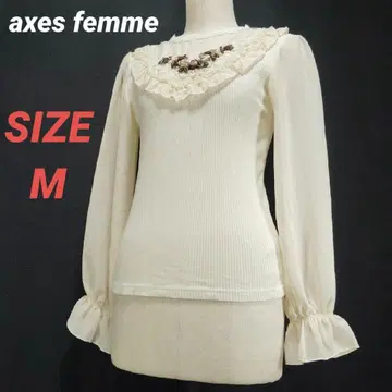 axes femme 엑시즈팜 블라우스 꽃 장식 레이스 프릴