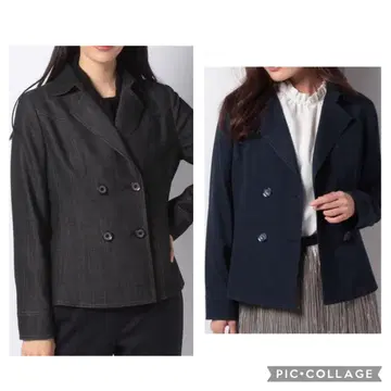 레리안 미사용 로샤스 더블 브레스트 데님풍 자켓 울 실크 혼방