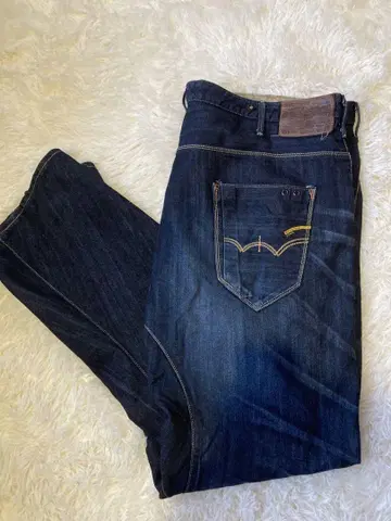 초 빅 사이즈 EDWIN 에드윈 이팬션 입체 재단 데님 다크 네이비