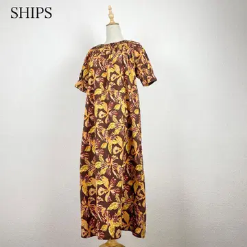 새상품급 SHIPS any 인도 면 꽃무늬 원피스