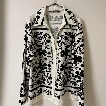 ZARA 자라 셔츠 자켓 모노톤 보타니컬 올 패턴