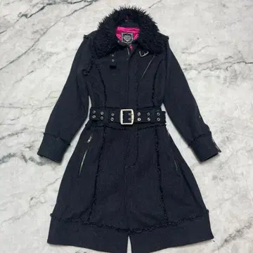 ALGONQUINS 알곤킨 고스로리계 퍼 달린 프린지 롱 코트