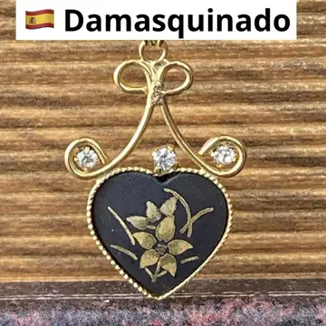 Damasquinado 다마스키나도 빈티지 하트 목걸이