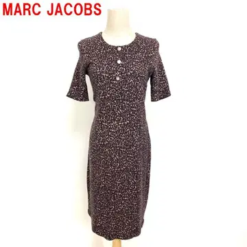A5884 마크제이콥스 반팔 원피스 울 레오파드 무늬 브라운 M