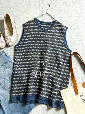 [ 45R ] 45rpm 면100% 올 패턴 인디고 베스트 3