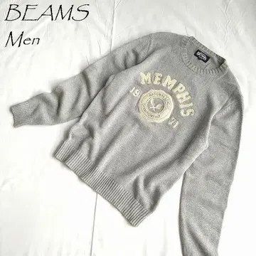 BEAMS 빔즈 빅 로고 하이 게이지 니트 스웨터 23019