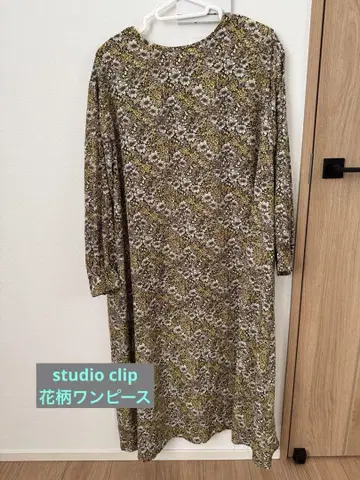 studio CLIP 원피스 꽃무늬 긴팔
