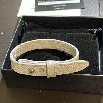 던힐 dunhill 가죽 팔찌 그레이 이탈리아제