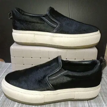 ZARA 통굽 퍼 슬립온 39