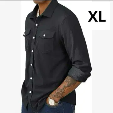 코듀로이 캐주얼 셔츠 남성용 자켓 아우터 블랙 XL