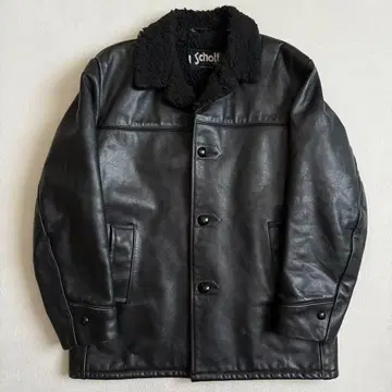Schott 42 카 코트 보아 소가죽 블랙 가죽 코트 USA제