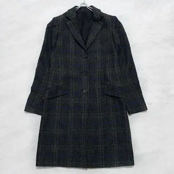 띠어리 알파카 혼방 체크 체스터 코트 P 미 실루엣