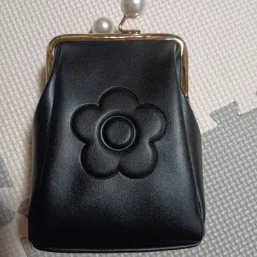 MARY QUANT 블랙 파우치 펄 핸들