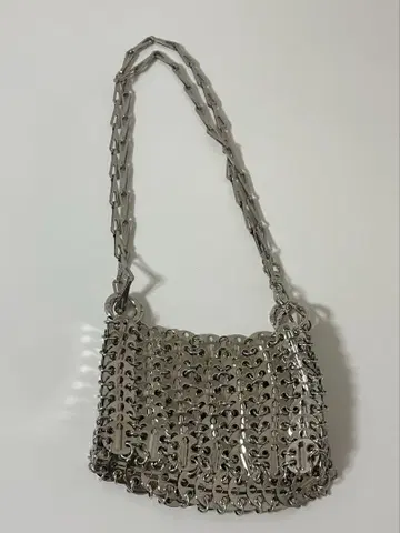 silver metal bag