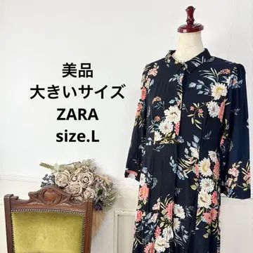 새상품급 빅 사이즈 ZARA 플라워 롱 원피스