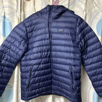 patagonia 후드 부착 다운 자켓 L 네이비