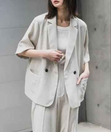 [ UR TECH DRYLUXE ] 린넨 라이크 자켓 라이트 베이지