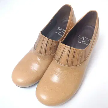 SAYA 부티 가죽 신발 23cm 숏부츠 힐 가죽 슬립온