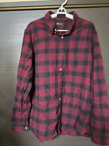 BEAMS HEART 빨검 체크 긴팔 셔츠 XL