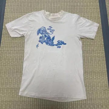 70'S Hanes 스며든 토끼 마리화나 프린트 T셔츠 sizeM