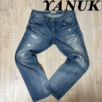 [ 일본제 ] YANUK Cecil 데미지 가공 크롭 데님 팬츠