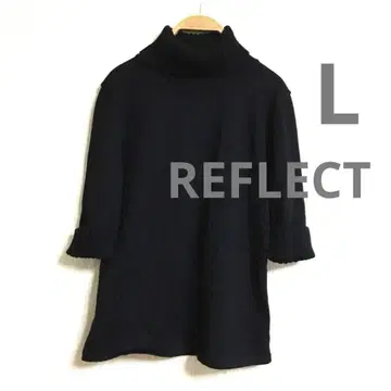 REFLECT 블랙 터틀넥 모 100 니트 리플렉트 L