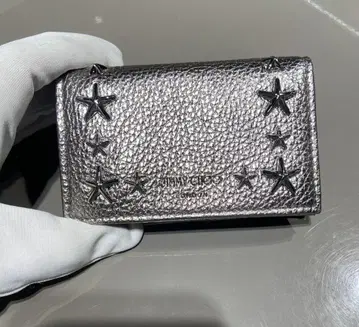 JIMMY CHOO 실버 별 모양 스터드 명함지갑