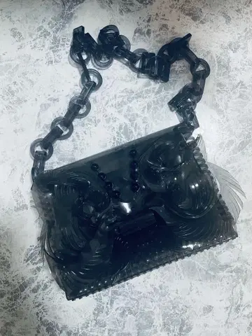 mame kurogouchi PVC 클리어 백 블랙