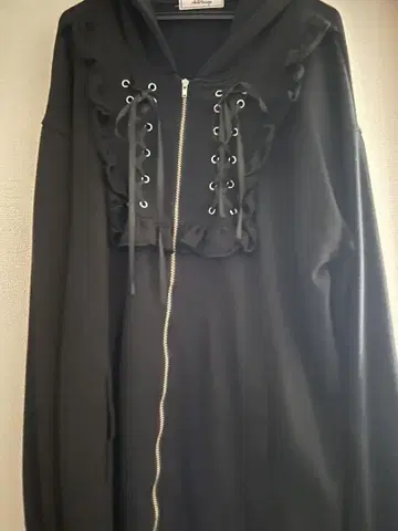 AnkRouge 블랙 프릴 후드티 지뢰계 양산계