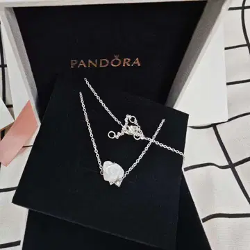 판도라 실버 로즈 목걸이