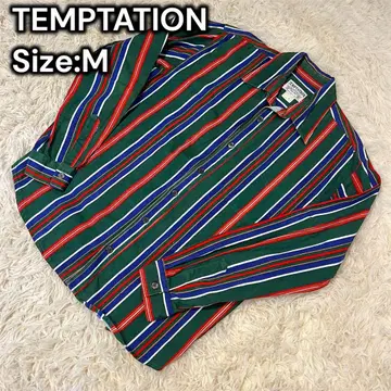 TEMPTATION 테테이션 스트라이프 플란넬 셔츠 인도 면 100%