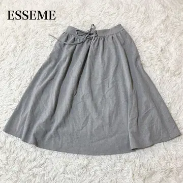ESSEME 그레이 플레어 스커트 A라인 허리밴딩 포멀 무지