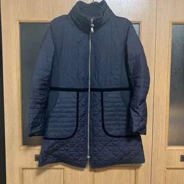 SONIA RYKIEL 퀼팅 코트 스트라이프 안감 리버서블