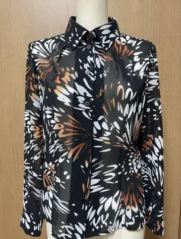 하나에모리 HANAE MORI 시스루 긴팔 블라우스 사이즈 38 새상품급