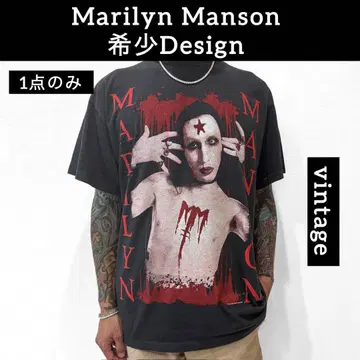Marilyn Manson 프론트 사진 디자인 고품질 복각 T셔츠