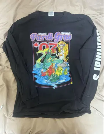 Pardi Gras '97 긴팔 아메카지 바이커 구제 의류 빈티지 90s